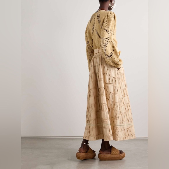 NWT Farm Rio Sand Belted Crochet Midi Skirt - Size Medium - Picture 2 of 11